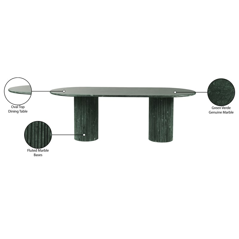 Meridian Furniture Messina Green Marble Dining Table