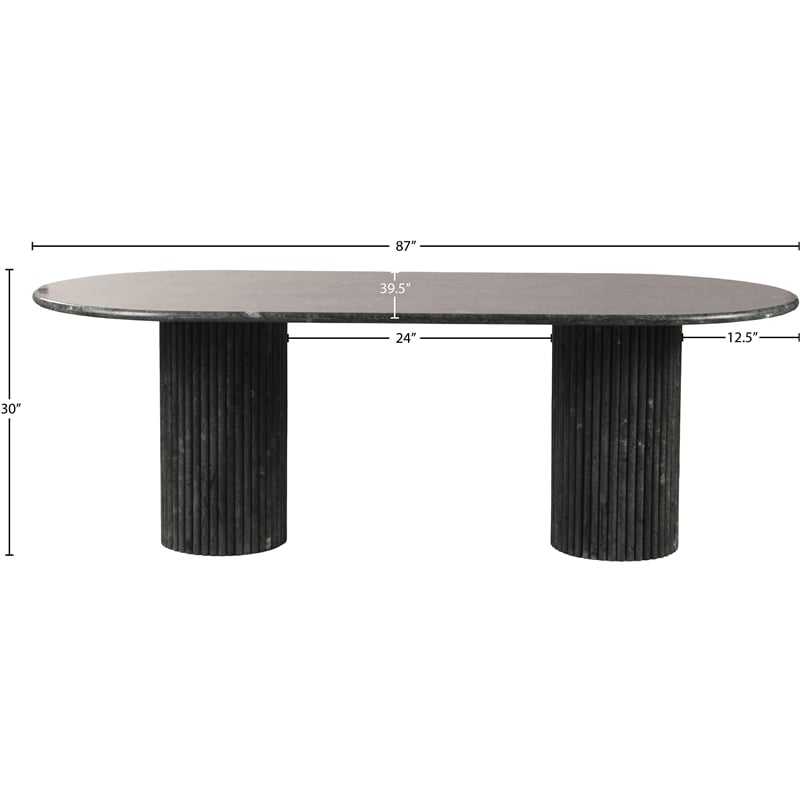 Meridian Furniture Messina Green Marble Dining Table