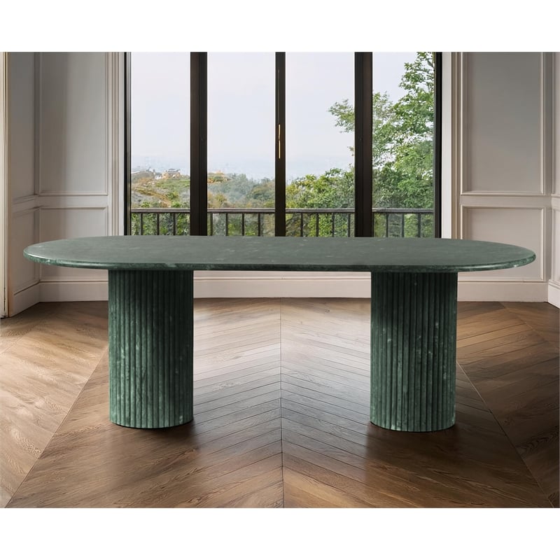 Meridian Furniture Messina Green Marble Dining Table