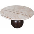 Meridian Furniture Treviso Beige Marble and Mango Wood Coffee Table