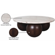 Meridian Furniture Treviso Beige Marble and Mango Wood Coffee Table