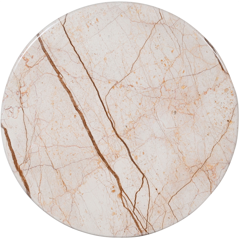 Meridian Furniture Treviso Beige Marble and Mango Wood Coffee Table