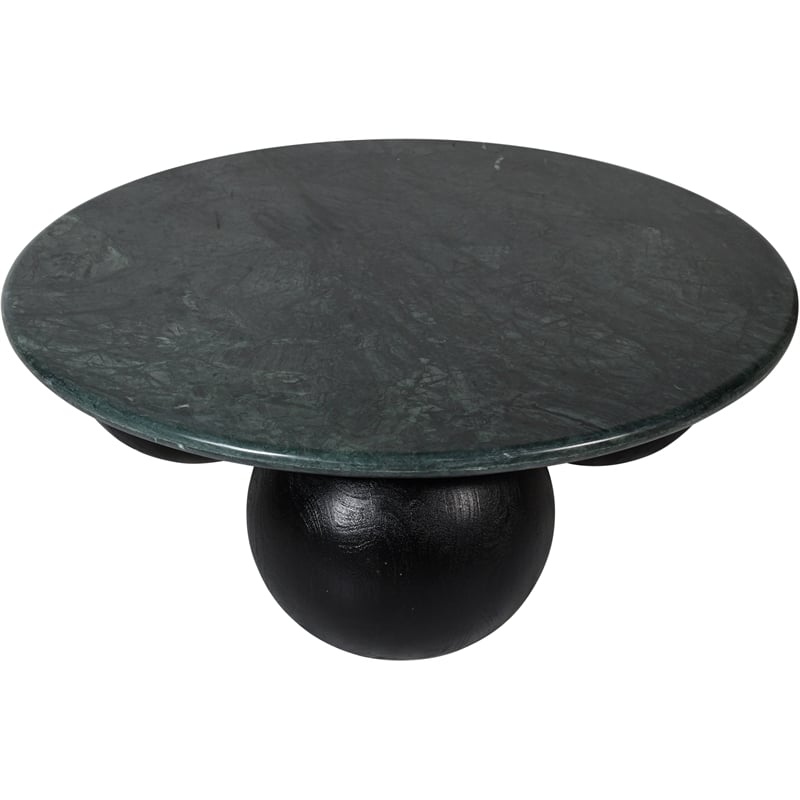 Meridian Furniture Treviso Green Marble and Mango Wood Coffee Table