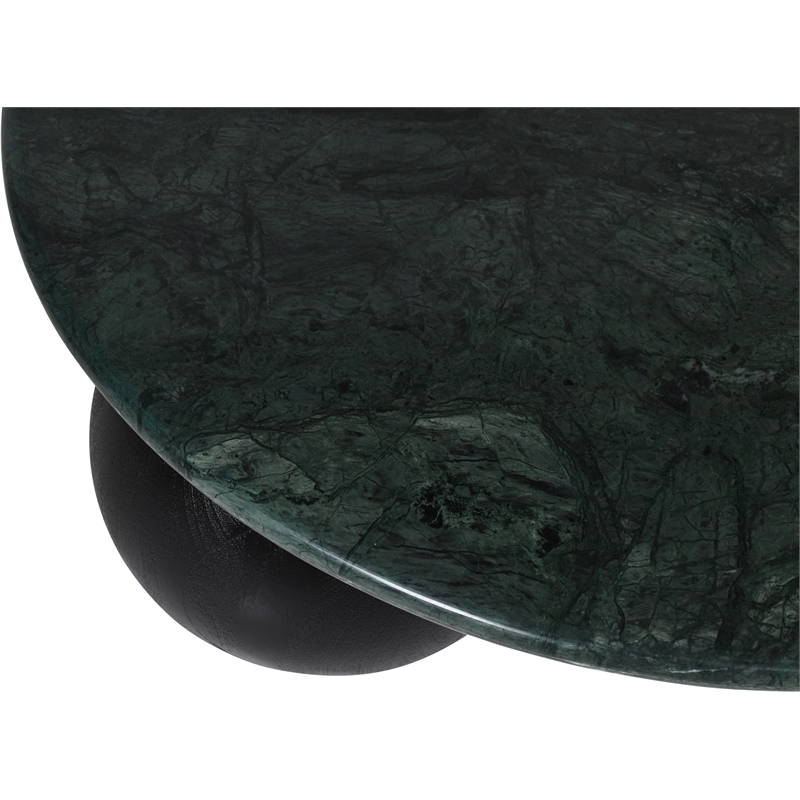 Meridian Furniture Treviso Green Marble and Mango Wood Coffee Table