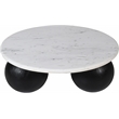Meridian Furniture Treviso White Marble and Mango Wood Coffee Table