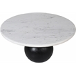 Meridian Furniture Treviso White Marble and Mango Wood Coffee Table