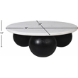 Meridian Furniture Treviso White Marble and Mango Wood Coffee Table
