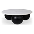 Meridian Furniture Treviso White Marble and Mango Wood Coffee Table