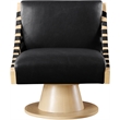 Meridian Furniture Millwin Black Vegan Leather Swivel Accent Chair