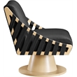 Meridian Furniture Millwin Black Vegan Leather Swivel Accent Chair