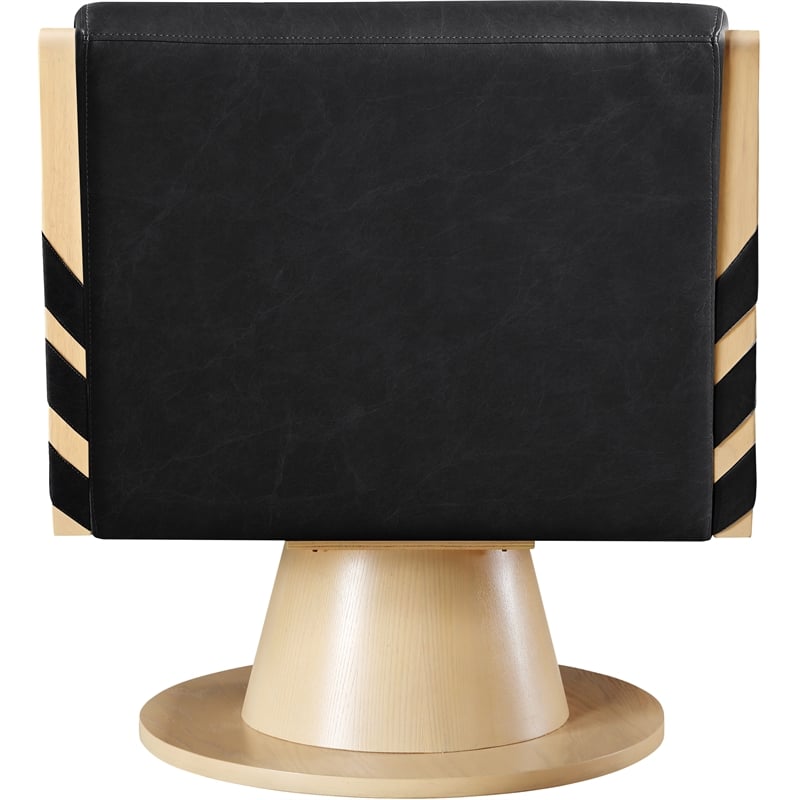 Meridian Furniture Millwin Black Vegan Leather Swivel Accent Chair