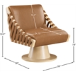 Meridian Furniture Millwin Cognac Vegan Leather Swivel Accent Chair