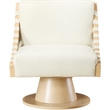 Meridian Furniture Millwin Cream Vegan Leather Swivel Accent Chair