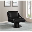 Meridian Furniture Millwin Black Vegan Leather Swivel Accent Chair