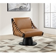Meridian Furniture Millwin Cognac Vegan Leather Swivel Accent Chair