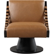 Meridian Furniture Millwin Cognac Vegan Leather Swivel Accent Chair