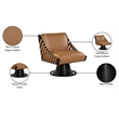 Meridian Furniture Millwin Cognac Vegan Leather Swivel Accent Chair
