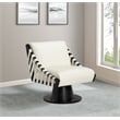 Meridian Furniture Millwin Cream Vegan Leather Swivel Accent Chair