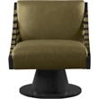 Meridian Furniture Millwin Olive Vegan Leather Swivel Accent Chair
