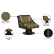 Meridian Furniture Millwin Olive Vegan Leather Swivel Accent Chair