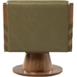 Meridian Furniture Millwin Olive Vegan Leather Swivel Accent Chair
