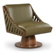 Meridian Furniture Millwin Olive Vegan Leather Swivel Accent Chair