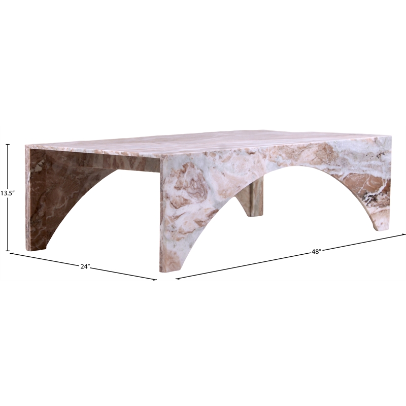 Meridian Furniture Palermo Brown Marble Coffee Table