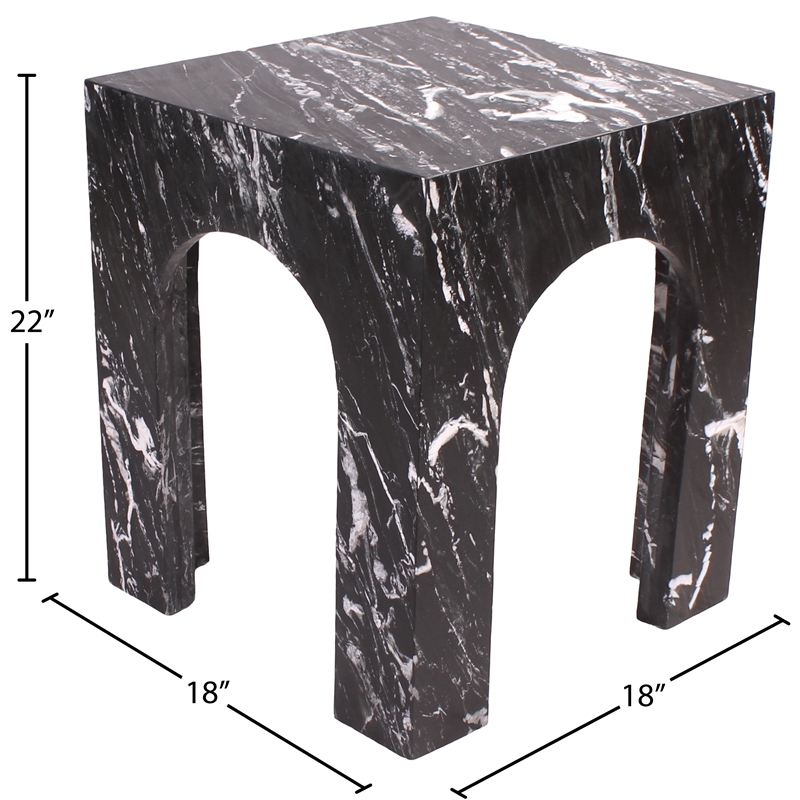 Meridian Furniture Palermo Black Marble End Table