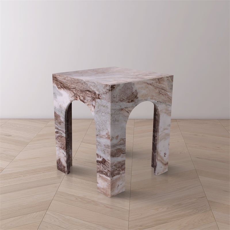 Meridian Furniture Palermo Brown Marble End Table
