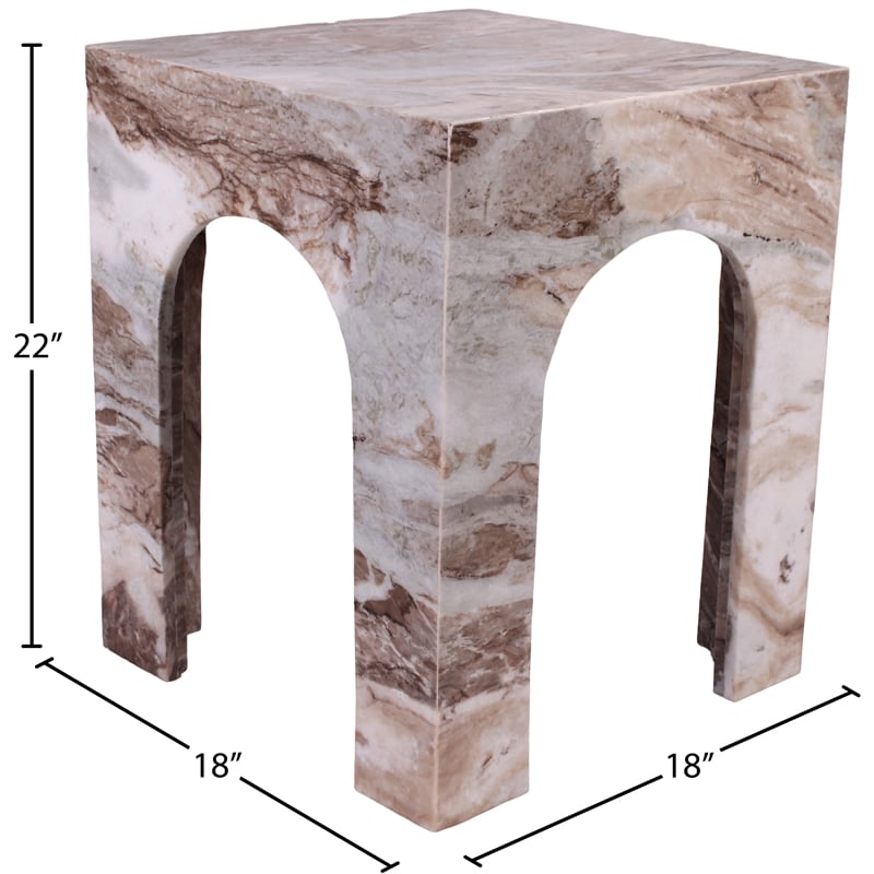 Meridian Furniture Palermo Brown Marble End Table
