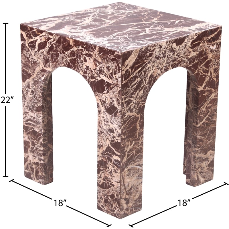 Meridian Furniture Palermo Cherry Marble End Table