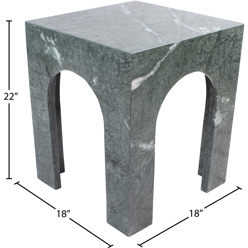 Meridian Furniture Palermo Green Marble End Table