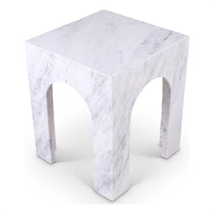 Meridian Furniture Palermo White Marble End Table