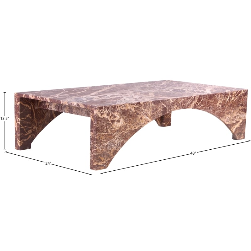Meridian Furniture Palermo Cherry Marble Coffee Table