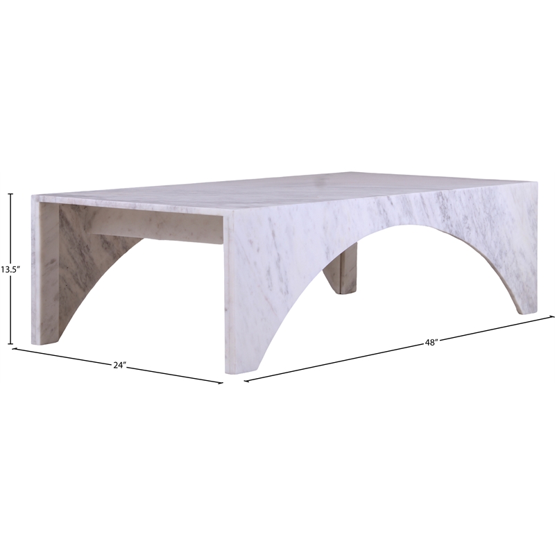 Meridian Furniture Palermo White Marble Coffee Table