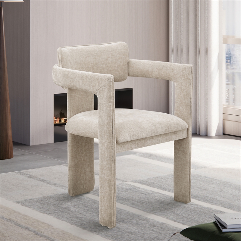 Meridian Furniture Brenda Beige Chenille Fabric Dining Chair (Set of 2)