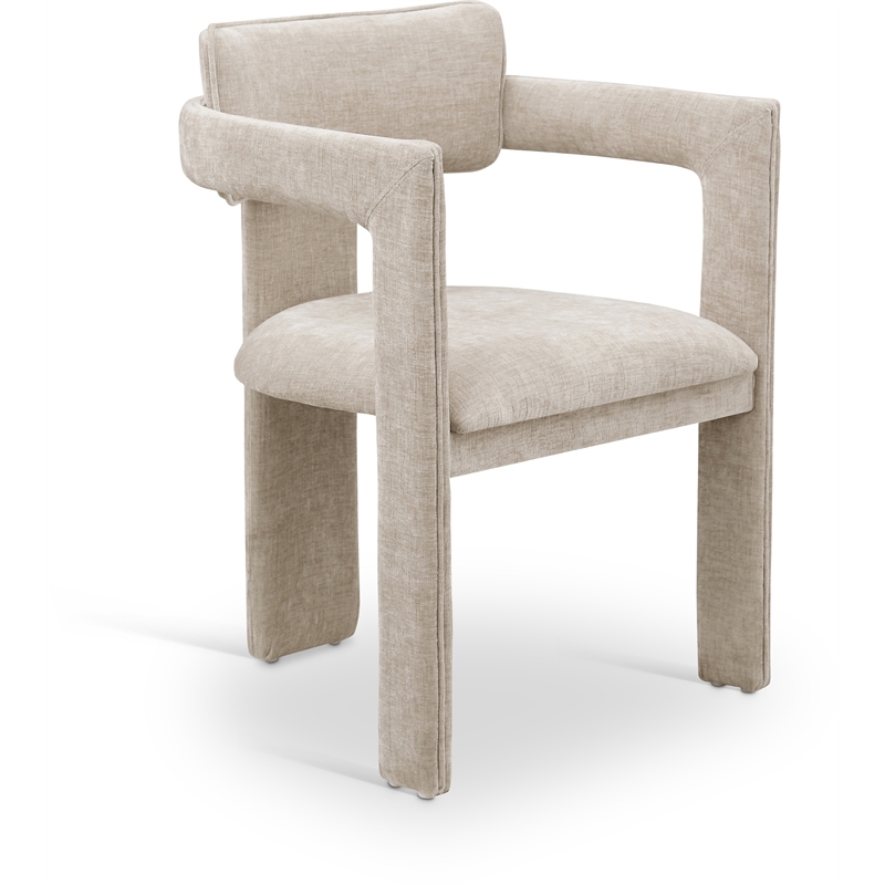 Meridian Furniture Brenda Beige Chenille Fabric Dining Chair (Set of 2)