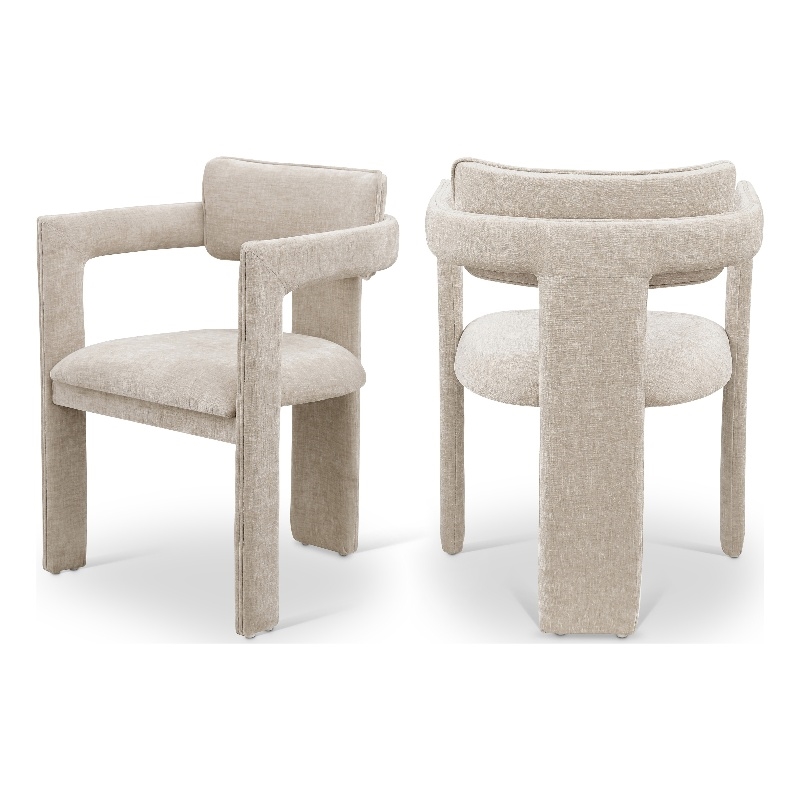 Meridian Furniture Brenda Beige Chenille Fabric Dining Chair (Set of 2)