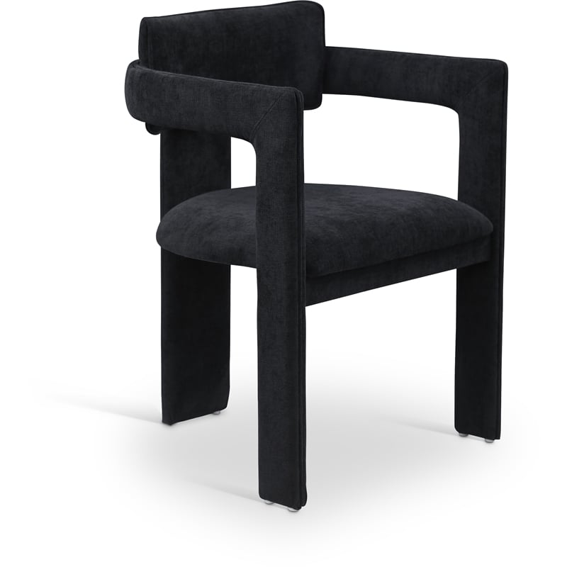 Meridian Furniture Brenda Black Chenille Fabric Dining Chair (Set of 2)