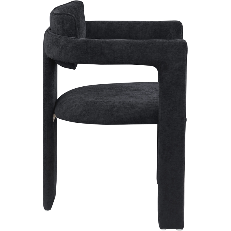 Meridian Furniture Brenda Black Chenille Fabric Dining Chair (Set of 2)