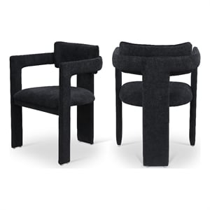 Meridian Furniture Brenda Black Chenille Fabric Dining Chair (Set of 2)