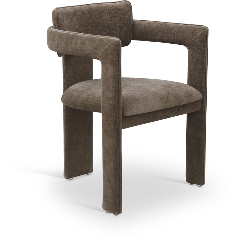 Meridian Furniture Brenda Brown Chenille Fabric Dining Chair (Set of 2)
