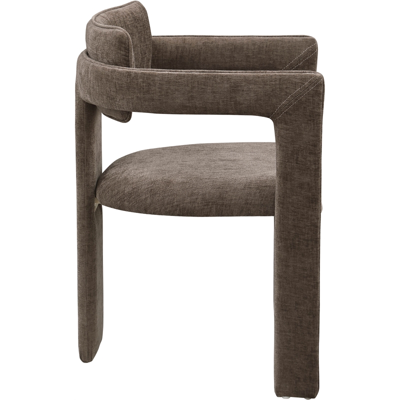 Meridian Furniture Brenda Brown Chenille Fabric Dining Chair (Set of 2)