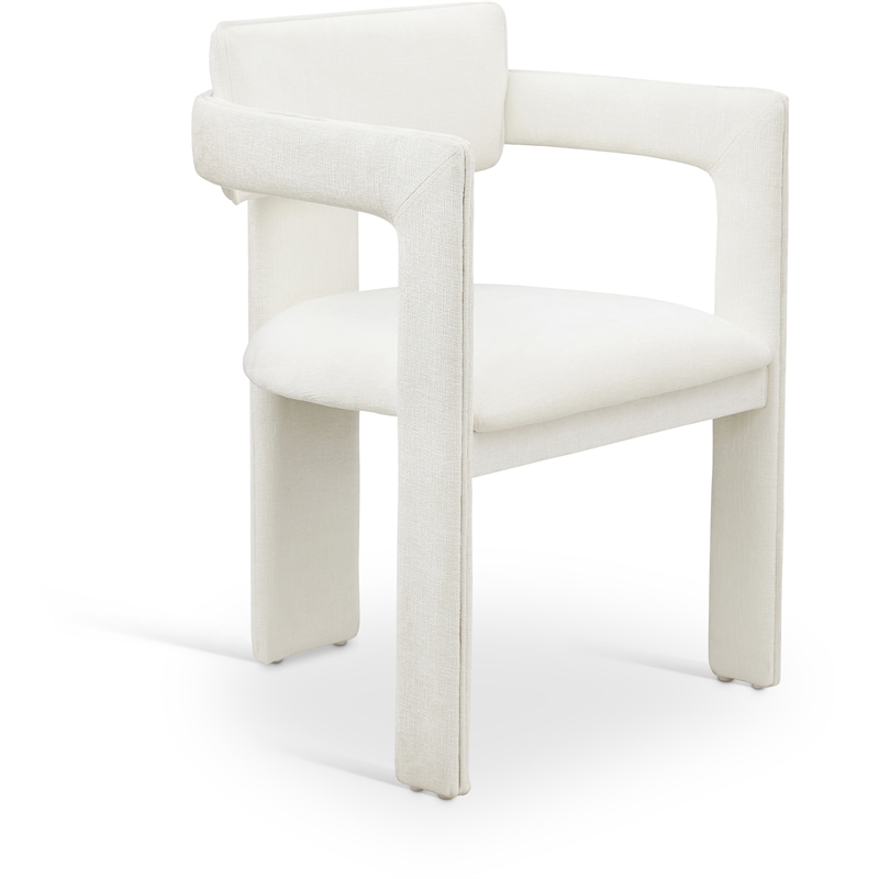 Meridian Furniture Brenda Cream Chenille Fabric Dining Chair (Set of 2)