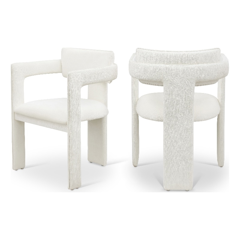 Meridian Furniture Brenda Cream Chenille Fabric Dining Chair (Set of 2)