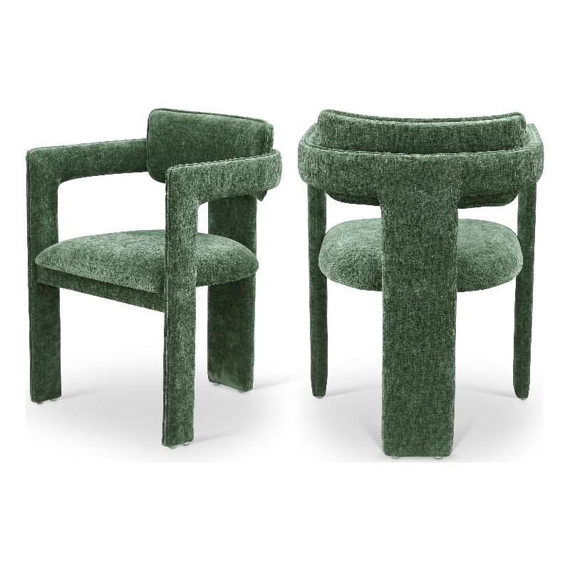 Meridian Furniture Brenda Green Chenille Fabric Dining Chair (Set of 2)