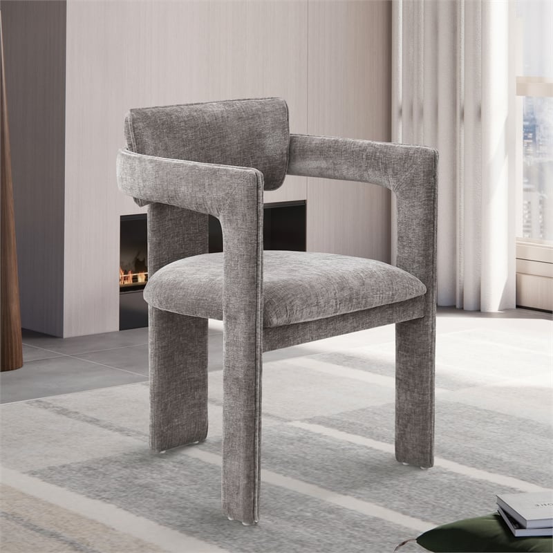 Meridian Furniture Brenda Grey Chenille Fabric Dining Chair (Set of 2)