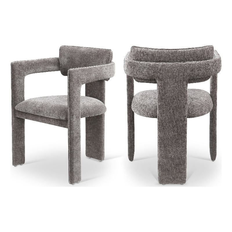 Meridian Furniture Brenda Grey Chenille Fabric Dining Chair (Set of 2)