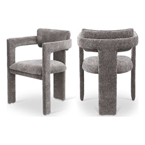 Meridian Furniture Brenda Grey Chenille Fabric Dining Chair (Set of 2)