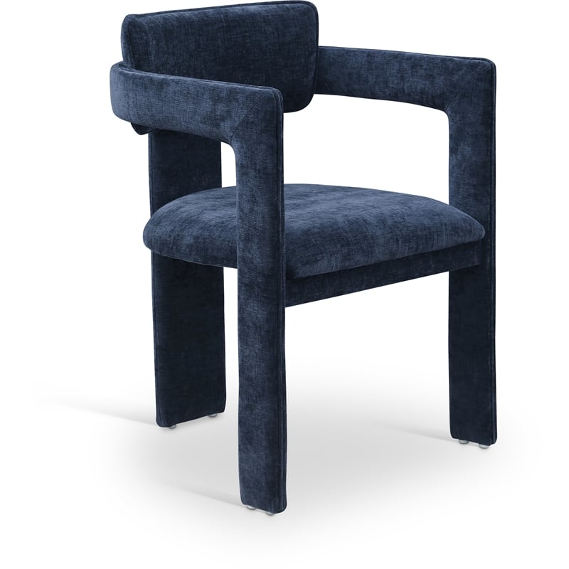 Meridian Furniture Brenda Navy Chenille Fabric Dining Chair (Set of 2)
